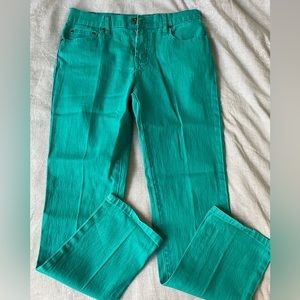 Diane Gilman Women’s Green Straight-Leg Jeans Size 4P